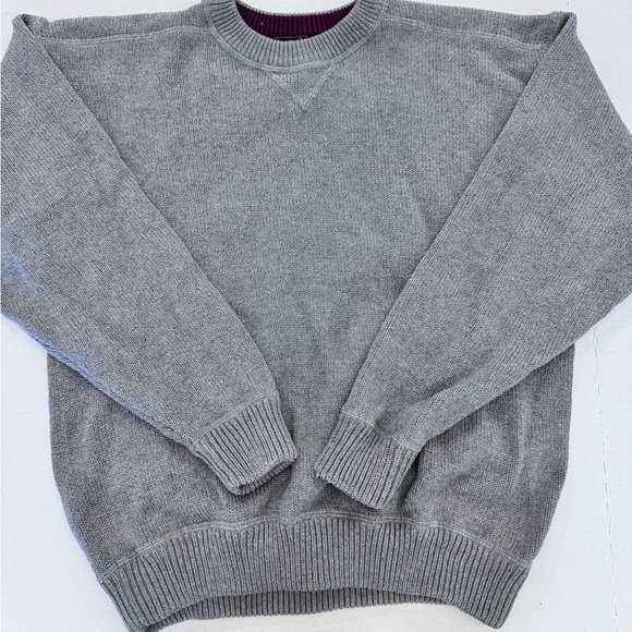 Vtg Eddie Bauer Fisherman Sweater Mens Medium Cotton Ribbed Knit Grandpa Chunky - Picture 2 of 6